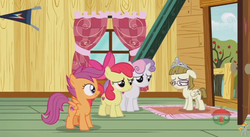 Size: 844x462 | Tagged: safe, screencap, apple bloom, scootaloo, sweetie belle, zippoorwhill, earth pony, pony, forever filly, g4, cutie mark crusaders