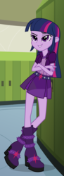 Size: 1152x3176 | Tagged: safe, artist:bubblestormx, edit, twilight sparkle, equestria girls, g4, alternate universe, boots, cropped, crossed arms, female, role reversal, solo