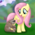 Size: 1500x1500 | Tagged: safe, artist:liniitadash23, fluttershy, lola the sloth, pegasus, pony, sloth, fluttershy leans in, g4, cute, duo, eyes closed, female, grass, hug, looking back, mare, show accurate, shyabetes, tree