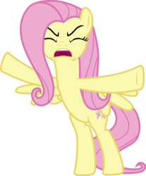 Size: 3000x3631 | Tagged: safe, artist:uponia, fluttershy, pegasus, pony, fluttershy leans in, g4, .svg available, bipedal, eyes closed, female, high res, mare, open mouth, simple background, solo, transparent background, vector