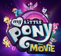 Size: 407x373 | Tagged: safe, applejack, fluttershy, pinkie pie, rainbow dash, rarity, spike, twilight sparkle, alicorn, dragon, pony, g4, my little pony: the movie, mane seven, mane six, my little pony logo, twilight sparkle (alicorn)