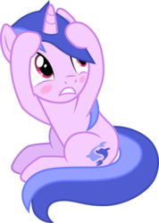 Size: 3001x4214 | Tagged: safe, artist:cloudy glow, sea swirl, seafoam, pony, unicorn, buckball season, g4, .ai available, blushing, cowering, female, high res, looking back, mare, simple background, solo, transparent background, vector