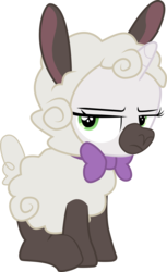 Size: 6137x9996 | Tagged: safe, artist:paganmuffin, sweetie belle, lamb, pony, sheep, forever filly, g4, absurd resolution, clothes, costume, cute, diasweetes, female, filly, hnnng, lamb costume, sheepie belle, simple background, solo, sweetie belle is not amused, transparent background, unamused, vector