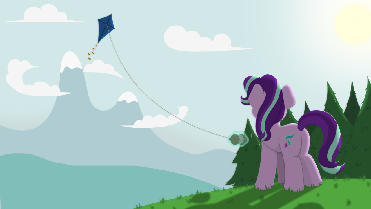 artist:ljdamz1119, starlight glimmer, pony, female, kite, kite flying, plot...