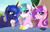 Size: 1920x1242 | Tagged: safe, artist:ratofdrawn, princess cadance, princess celestia, princess luna, alicorn, pony, g4, alicorn triarchy, blushing, cute, drink, ethereal mane, female, glowing, glowing horn, horn, levitation, looking at you, magic, magic aura, mare, milkshake, milkshake ponies, money, open mouth, open smile, outdoors, royal sisters, siblings, sisters, smiling, smiling at you, sparkles, sparkly mane, spread wings, starry mane, telekinesis, three toned mane, trio, trio female, wallet, wings