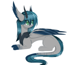 Size: 3000x2520 | Tagged: safe, artist:php146, oc, oc only, oc:zida, draconequus, pony, eye clipping through hair, female, high res, prone, simple background, solo, transparent background