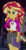 Size: 235x449 | Tagged: safe, screencap, flash sentry, sunset shimmer, equestria girls, g4, my little pony equestria girls: legend of everfree, book, camp everfree outfits, cropped, crystal gala, female, legend you were meant to be, lidded eyes, lights, smiling, solo, sun