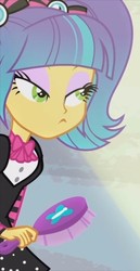 Size: 319x618 | Tagged: safe, screencap, pixel pizazz, equestria girls, g4, photo finished, cropped, female, hairbrush, solo