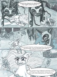 Size: 1024x1365 | Tagged: safe, artist:tillie-tmb, nightmare moon, princess celestia, pony, comic:the amulet of shades, g4, comic, crying, crystal, elements of harmony, magic