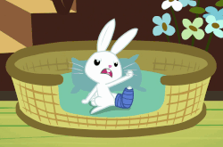 Size: 763x503 | Tagged: safe, screencap, angel bunny, pony, rabbit, fluttershy leans in, g4, angry, animated, basket, gif, loop, male, solo