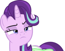 Size: 5000x3886 | Tagged: safe, artist:dashiesparkle, starlight glimmer, pony, unicorn, g4, rock solid friendship, .svg available, absurd resolution, female, frown, horn, lidded eyes, mare, raised eyebrow, saddle bag, simple background, solo, transparent background, unamused, vector