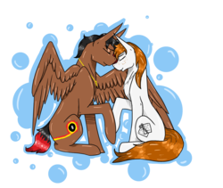 Size: 6939x5843 | Tagged: safe, artist:laroisbeaute, oc, oc only, pegasus, pony, absurd resolution, duo, female, male, mare, oc x oc, shipping, simple background, stallion, straight, transparent background