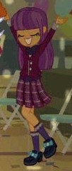 Size: 102x241 | Tagged: safe, screencap, ginger owlseye, equestria girls, g4, my little pony equestria girls: friendship games, balloon, chair, clothes, cropped, crystal prep academy uniform, cup, dancing, eyes closed, female, picture for breezies, raised leg, school uniform, shoes, socks, solo
