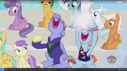 Size: 1920x1080 | Tagged: safe, screencap, alula, bow hothoof, cotton cloudy, emerald green, green gem, pluto, sunshower raindrops, velvet light, windy whistles, pegasus, pony, g4, parental glideance, 80's fashion, animation error, background pony, backwards cutie mark, female, filly, male, mare, nose in the air, rainbow dash's parents, stallion, unnamed character, unnamed pony, volumetric mouth
