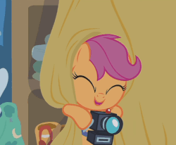 Size: 574x473 | Tagged: safe, screencap, scootaloo, pony, g4, parental glideance, animated, cropped, cute, cutealoo, female, gif, happy, head shake, solo, squee