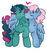 Size: 1024x1093 | Tagged: safe, artist:bewarethemusicman, fizzy, wind whistler, g1, cheek kiss, female, freckles, heart, hug, kissing, lesbian, ship:whistlepop, shipping, winghug