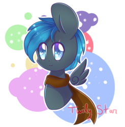 Size: 664x675 | Tagged: safe, artist:twily-star, oc, oc only, pegasus, pony, bust, clothes, floating wings, portrait, scarf, solo