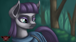 Size: 3840x2160 | Tagged: safe, artist:tsaritsaluna, maud pie, earth pony, pony, g4, rock solid friendship, clothes, dress, female, forest, grin, high res, smiling, solo, tree, when she smiles