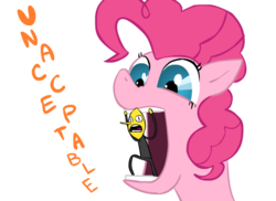 Size: 550x400 | Tagged: safe, artist:christheponyguy, pinkie pie, earth pony, pony, g4, adventure time, female, lemongrab, male, mare, open mouth, simple background, transparent background, unacceptable