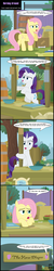 Size: 1982x9846 | Tagged: safe, artist:toxic-mario, fluttershy, rarity, pegasus, pony, unicorn, fluttershy leans in, g4, 5 panel comic, absurd resolution, bipedal, book, bowl, comic, duo, female, hooves on the table, mare, outdoors, pun, sign, speech bubble, text, the horse whisperer