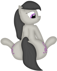 Size: 2623x3269 | Tagged: source needed, safe, artist:notyobizz, octavia melody, earth pony, pony, g4, butt, female, high res, large butt, mare, plot, simple background, sitting, solo, transparent background, treblebutt