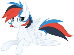 Size: 1406x1062 | Tagged: safe, artist:doekitty, oc, oc only, oc:retro city, pegasus, pony, female, mare, prone, simple background, solo, transparent background