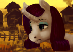 Size: 1754x1240 | Tagged: safe, artist:toisanemoif, rarity, pony, g4, female, solo, sunset