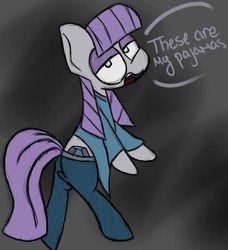 Size: 762x834 | Tagged: safe, artist:booker-the-dewitt, maud pie, earth pony, pony, g4, bipedal, clothes, female, pajamas, sketch, solo
