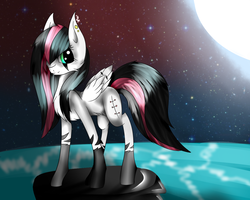 Size: 1024x819 | Tagged: safe, artist:menmadrawing, oc, oc only, pegasus, pony, female, mare, night, solo