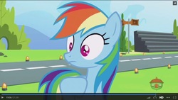 Size: 1600x900 | Tagged: safe, screencap, rainbow dash, pony, g4, parental glideance, female, mare, runway, solo