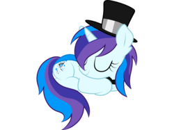 Size: 2732x2048 | Tagged: safe, artist:prismaticstars, oc, oc only, oc:cardstar clef, pony, unicorn, eyes closed, female, hat, high res, mare, prone, simple background, sleeping, solo, top hat, transparent background