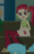 Size: 140x221 | Tagged: safe, screencap, bright idea, rose heart, sweet leaf, equestria girls, g4, my little pony equestria girls: rainbow rocks, bracelet, cropped, ear piercing, earring, high heels, jewelry, looking at you, op i can't see shit, out of focus, piercing