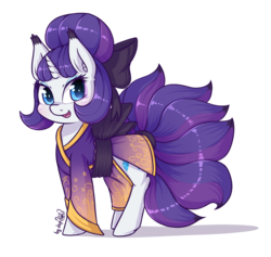 Size: 1187x1127 | Tagged: safe, alternate version, artist:dsp2003, rarity, kitsune, pony, unicorn, g4, clothes, cosplay, costume, female, mare, nightmare night, nightmare night costume, simple background, solo, transparent background