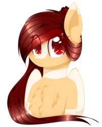 Size: 1024x1282 | Tagged: safe, artist:php146, oc, oc only, oc:yeri, pegasus, pony, chest fluff, colored pupils, cute, eye clipping through hair, female, looking at you, mare, ocbetes, red eyes, simple background, solo, transparent background