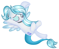 Size: 1564x1294 | Tagged: safe, artist:angellightyt, oc, oc only, oc:sea swirl, merpony, pegasus, pony, sea pony, base used, choker, colored wings, colored wingtips, eyelashes, eyes closed, female, mare, relaxing, simple background, solo, tongue out, transparent background, wings