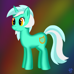 Size: 1000x1000 | Tagged: safe, artist:rainbowjet, lyra heartstrings, pony, unicorn, g4, abstract background, female, mare, solo