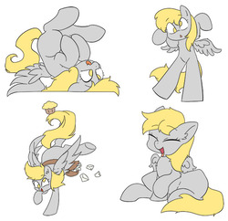 Size: 574x556 | Tagged: safe, artist:yukandasama, derpy hooves, pony, g4, eyes closed, female, happy, letter, mailbag, mailmare, silly, silly pony, simple background, sitting, solo, tongue out