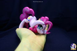 Size: 4608x3072 | Tagged: safe, artist:shuxer59, pinkie pie, pony, g4, craft, cute, diapinkes, face down ass up, high res, in goliath's palm, irl, photo, raised hoof, sculpture, solo, tongue out, traditional art
