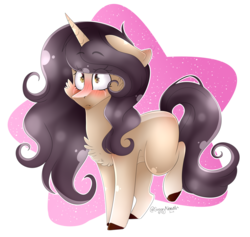 Size: 2750x2605 | Tagged: safe, artist:sugarynoodle, oc, oc only, pony, unicorn, blushing, female, high res, mare, solo