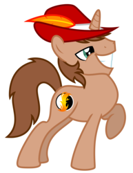 Size: 4992x6470 | Tagged: safe, artist:estories, oc, oc only, oc:heroic armour, pony, unicorn, g4, absurd resolution, hat, male, raised hoof, simple background, solo, stallion, transparent background