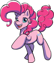 Size: 1753x2020 | Tagged: safe, artist:theweakfreak, pinkie pie, earth pony, pony, g4, female, happy, raised hoof, simple background, solo, transparent background