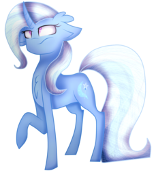 Size: 1030x1126 | Tagged: safe, artist:tizhonolulu, trixie, pony, unicorn, g4, :s, annoyed, curved horn, female, horn, raised hoof, simple background, solo, transparent background, wavy mouth