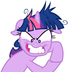 Size: 5398x5732 | Tagged: safe, artist:greenmachine987, twilight sparkle, pony, unicorn, g4, lesson zero, absurd resolution, faic, female, floppy ears, grin, gritted teeth, mare, simple background, smiling, solo, transparent background, twilight snapple, vector