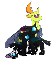 Size: 2739x3085 | Tagged: safe, artist:cloureed, thorax, changedling, changeling, changeling larva, g4, age progression, changeling king, high res, king thorax, male, redraw, simple background, solo, transparent background