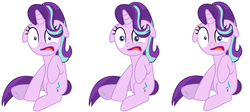 Size: 1376x616 | Tagged: safe, edit, starlight glimmer, pony, g4, female, floppy ears, shrunken pupils, simple background, solo, vector, white background