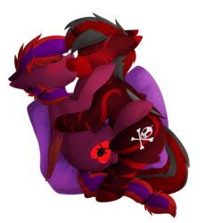 Size: 2353x2557 | Tagged: safe, artist:oddends, oc, oc only, pony, broken horn, couple, high res, horn, kissing