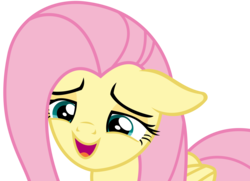 Size: 4303x3119 | Tagged: safe, artist:sketchmcreations, fluttershy, pony, fluttershy leans in, g4, cute, female, floppy ears, high res, open mouth, shyabetes, simple background, solo, transparent background, vector