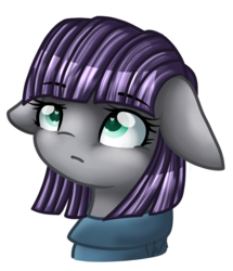 Size: 698x811 | Tagged: safe, artist:sketchyhowl, maud pie, earth pony, pony, g4, bust, female, floppy ears, portrait, simple background, solo, transparent background