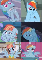Size: 678x960 | Tagged: safe, edit, edited screencap, screencap, bow hothoof, rainbow dash, windy whistles, pegasus, pony, applebuck season, castle mane-ia, daring don't, g4, parental glideance, comparison, cute, dashabetes, dashface, female, like mother like daughter, like parent like child, mare, runs in the family, windybetes, wing hands, wrong aspect ratio