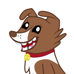 Size: 1000x1000 | Tagged: safe, edit, winona, dog, g4, bad edit, broken teeth, faic, female, simple background, smiling, solo, teeth, transparent background, vector, wat